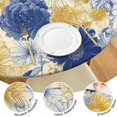 thumbnail image 4 of Pioneer Flower Floral Print Pattern Round Fitted Tablecloth with Elastic Edge,Dining Table Cover Waterproof,Outdoor Round Tablecloth for Camping,Dining,Indoor and Outdoor, 4 of 7