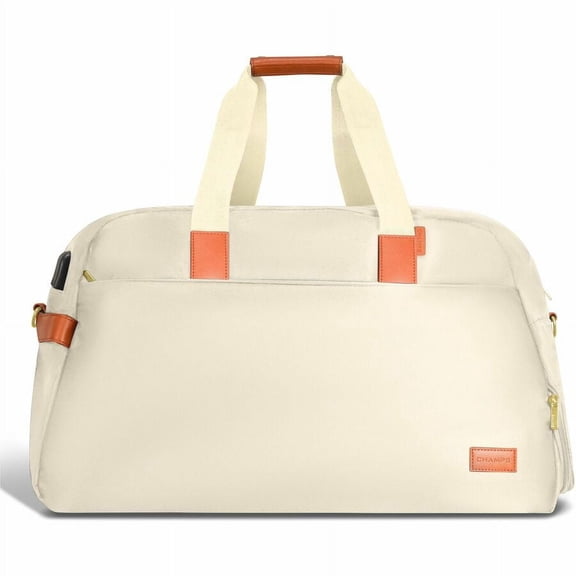 Champs Vintage Carrying Case (Duffel) for 11" to 15.6" Notebook, Tablet, Glasses, Travel, Shoes, Ivory