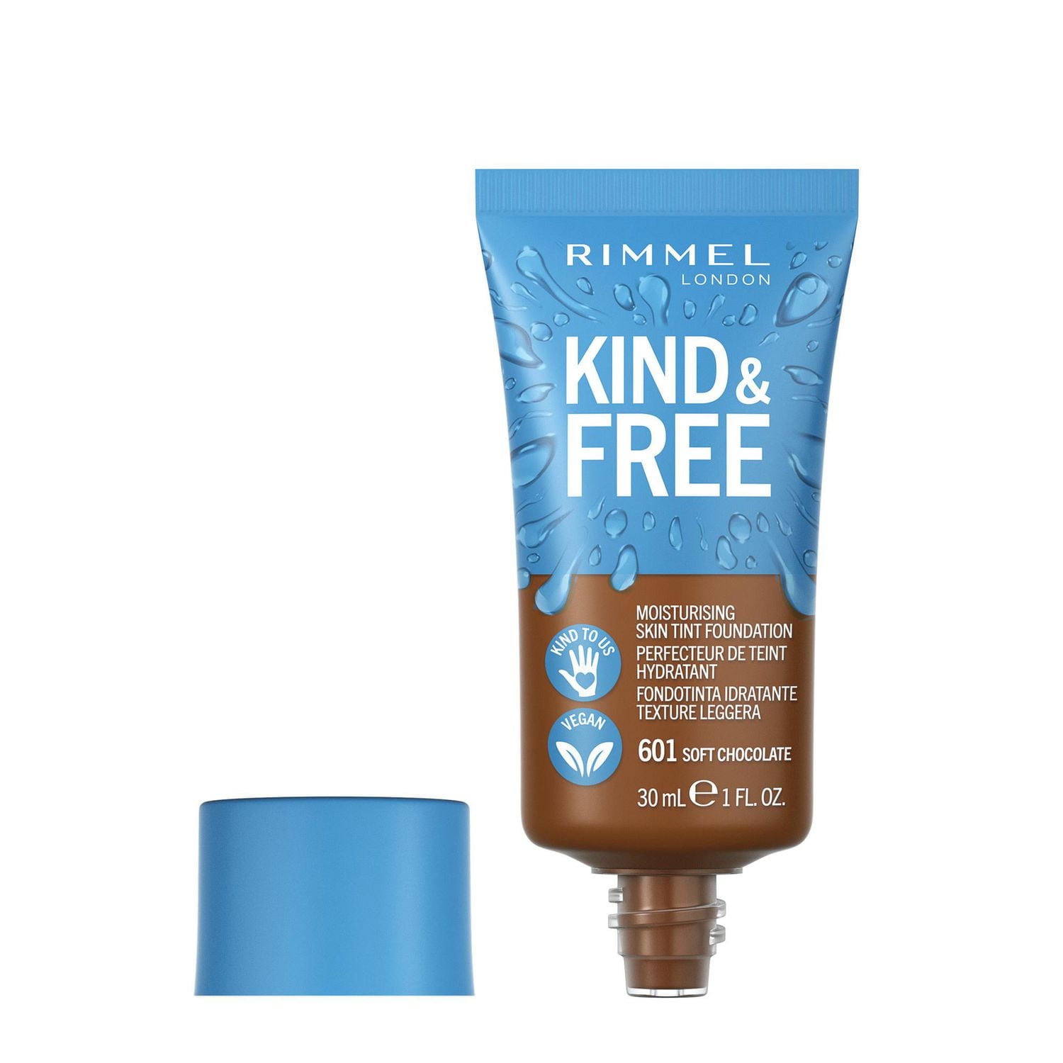 Rimmel KIND & FREE Perfecteur de Teinte 100 % végétalien, formulé avec de la vitamine E, de la pro vitamine B5 et de l'aloe vera
