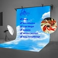 thumbnail image 4 of ABPHOTO Polyester 5x7ft Blue Sky Backdrop White Clouds and Sea Water Minimalistic Theme Background for Personal Party and Photography Studio Background Props, 4 of 5