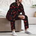 thumbnail image 7 of Daiia Red Hot Chili for Men's Long-Sleeved Pajama Set – Soft & Comfortable Sleepwear Button-Up Pajamas Cozy Lounge Wear-Medium, 7 of 7