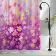 thumbnail image 2 of Watercolor Flower Floral Fabric Shower Curtain Branch Leaves Colorful Washable Shower Curtains for Bathroom, Waterproof Bath Curtain with Hooks Home Decor 36x72in, 2 of 8