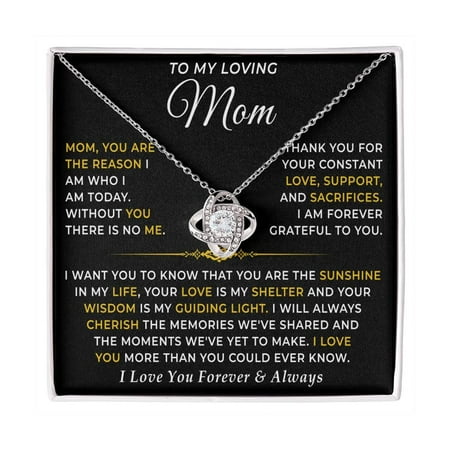 Meaningful To Mom From Son I Love You Necklace, Necklace For Mother, Sentimental Birthday Moms From Son, Unique Moms Birthday Ideas 6 #429, White Love Knot Necklace