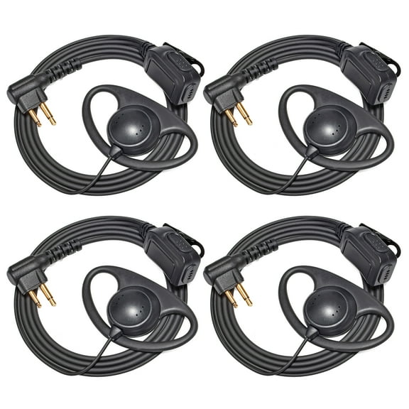 YNIBST D Shape Ear hook Earpiece for Motorola BPR40 RMM2050 RDV2020 RDU4100 2-pin 2 Way Radio
