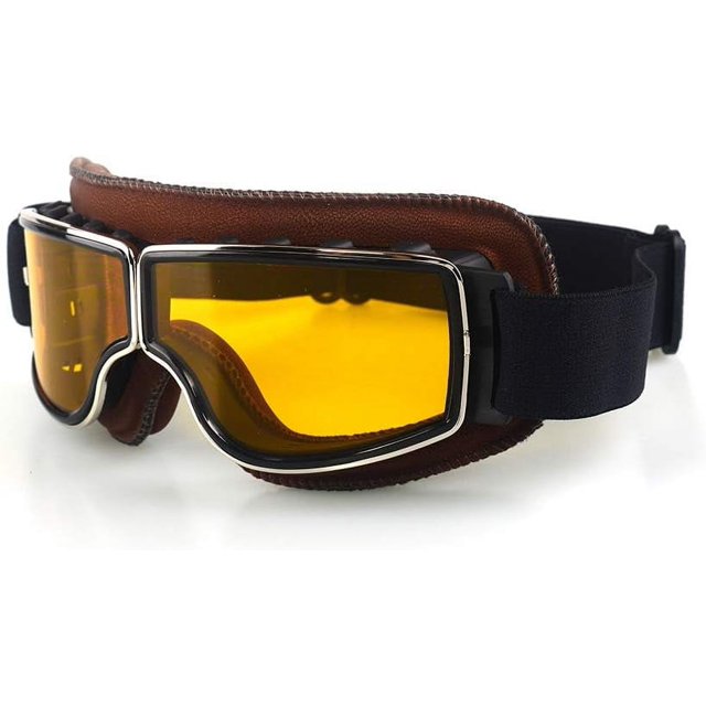LILSIS Motorcycle Goggles Vintage Motorcycle Goggles Aviator Pilot Scooter Goggles