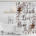 thumbnail image 3 of Grey Wooden Grain Shower Curtain, Waterproof Shower Curtains for Bathroom, Brown Country Texas Star Branches Washable Fabric Bathtub Curtain Set Bath Decor with 12 Hooks Standard 72"x72", 3 of 8