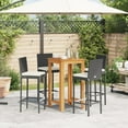 thumbnail image 4 of vidaXL Patio Bar Set Outdoor Garden Furniture Solid Wood Acacia and Poly Rattan, 4 of 11