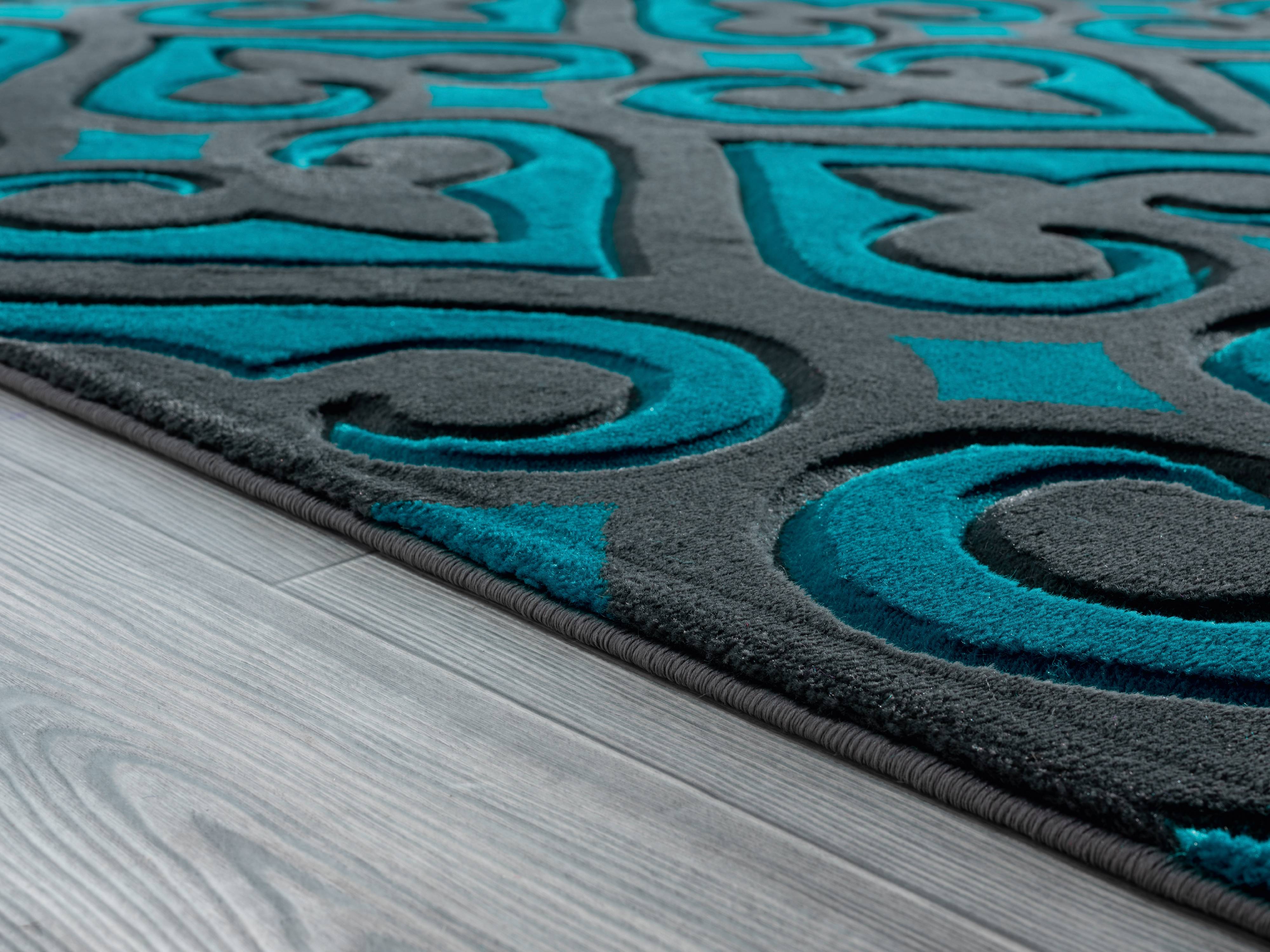 United Weavers Drachma Benachi Modern Geometric Accent Rug, Turquoise, 2'7" x 4'2"