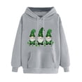 thumbnail image 3 of VBTAPA Womens 2025 St Patricks Day Hoodie Lucky Shamrock Print Long Sleeve Drawstring Hooded Sweatshirt Trendy Casual Pullover Hoodies Irish Gifts Gray XXL, 3 of 6