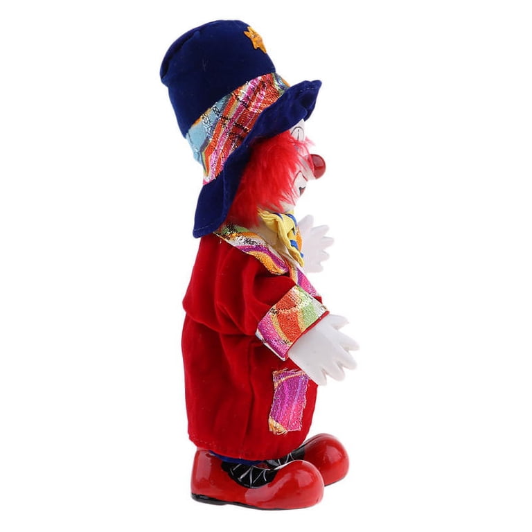 7 Inch Antique-Style Harlequin Clown Doll – Porcelain & Cloth Tabletop Decor, Collectible