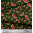 thumbnail image 2 of Soimoi Green Cotton Jersey Fabric Watermelon Fruits Print Fabric by Yard 58 Inch Wide, 2 of 3