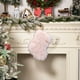 thumbnail image 4 of Calcetines Largos de Peluche Navideños Decorativos | Bolsas de Regalo | Porta Caramelos Navideños Blancos y Rosados | Adornos Navideños de Poliéster Suave | Medias Festivas para Regalos y Dulces, 4 of 6