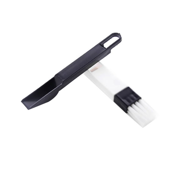 WSTEER 2-in-1 Multi-Functional Window Cleaner Brush with Dustpan, Duster and Cleaning Tool, Black