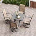 thumbnail image 4 of Farini Outdoor Dining Chairs Set of 2, 360°Swivel Patio Dining Chair with Textilene Fabric, Outdoor Metal Armchair All Weather Resistant, Ergonomic Comfort, Perfect for Patio, Backyard, Balcony, 4 of 6