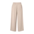 thumbnail image 6 of RUTAYY Women's Pants High Waist with Pocket Solid Color Casual Everyday Wear Breathable Loose Fit Chic Travel Trousers, 6 of 7