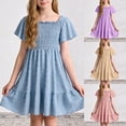 thumbnail image 5 of Toddler Dresses Toddler Dress Girls Ruffle Tulle Dresses Cute Summer Party Princess Sundress,Blue, 5 of 6