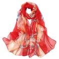 thumbnail image 2 of FNGZ Piece of Silk Scarf, Red 普通产品 ->, Scarfs for Women Lightweight Print Floral Pattern Scarf Shawl Fashion Scarves Sunscreen Shawls And Wraps for Spring, 2 of 3