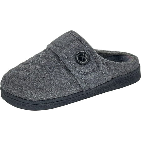 

Clarks Womens Quilted Felt Clog Slipper JMS0783T - Soft Plush Terry Lining - Indoor Outdoor House Slippers For Women 7 M US DK Grey