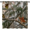 thumbnail image 2 of Camouflage Curtains Grommet Light Filtering Window Drapes with Hunting Theme Forest Tree Branch Leaf Print Pattern Decorative Privacy Curtains for Bedroom Living Room 2 Panels 42 x 84 Inch, 2 of 6