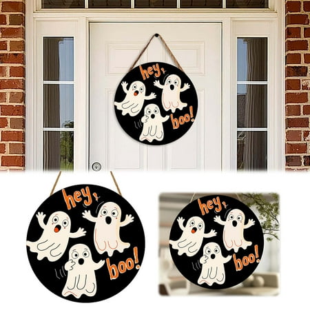 

Highly Popular! Doorplate An Excellent Choice To Transform Into Make Your Holiday Full Of Excitement And Fear4 Outdoor Welcome Signs for Porch Winter Decorations Small Wreath Hanging Outdoor