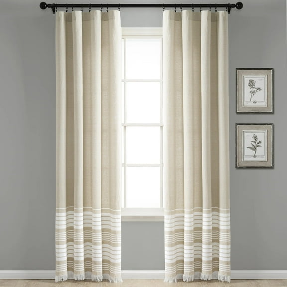 Lush Decor Nantucket Window Curtain Panels - Gray - 84 x 40
