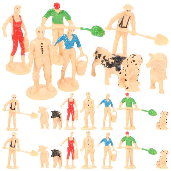 3 juegos de figuras de granja en miniatura, mini animales de granja, adornos para mesa de arena, mini animales de granja, mini decoración