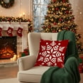 thumbnail image 6 of PuSpu Xmas Linen Pillow Cover 45x45 cm, Snowflake/Plaid Print, Soft Short Fabric, Festive Red-White Cushion Case for Sofa, Holiday Décor, Zipper Closure, Durable & Washable, Seasonal Home Accent, 6 of 6