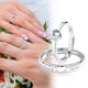 thumbnail image 2 of Anillo de compromiso a juego con corazón, cómodo y pulido para parejas, anillos de compromiso para él, conjuntos de anillos de boda, 2 of 8