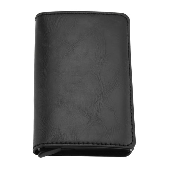 ZOUSSIQI Fashionable ID Card Pocket Bag RFID Blocking Cards Holder Leather Wallet Males Gifts Black JU316-22499