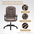 thumbnail image 4 of Silla ejecutiva para Oficina escritorio material LINO Transpirable ergonómica 150kg con soporte lumbar reclinable para computadora resistente Ergonomic office chair sala de juntas gerencial Cantilever, 4 of 8