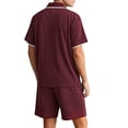 thumbnail image 7 of Gamivast Mens Knitted 2 Piece Set Short Sleeve Button and Shorts Soft Textured Sweater Outfit for Summer Casual Golf Vacation Old Money Style, 7 of 7