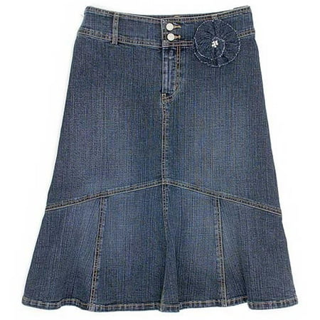 Faded Glory - Women's Plus Denim Flounce Skirt