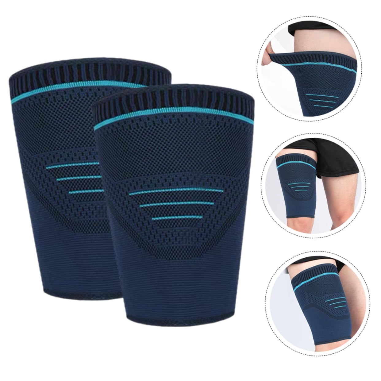 Waqn 2pcs Thigh Brace Elbow Sleeve Hamstring Stretch Strap Ankle Weights Sleeve Leg Wraps Leg Sleeve Thigh Sleeve Brackets Outdoor Cycling Leg Protectors Elastic A417