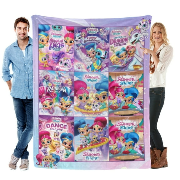 Throw Blanket for Shimmer and Shine Bed Couch Soft Warm Flannel Blanket for Kids Boys Girls Gifts Home Decor 30x40 Inch