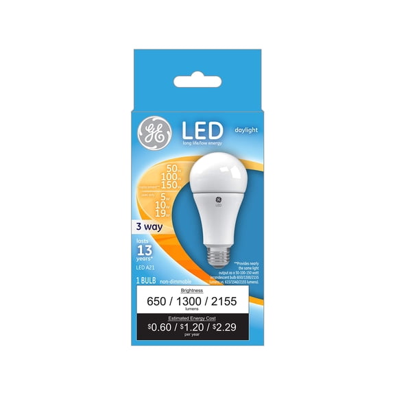 Ge 24179 A21 E26 (Medium) Led Light Bulb Daylight 50/100/150 W