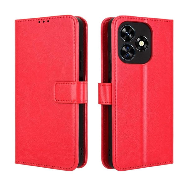 Funda tipo libro para Oukitel C51, cartera todo‑en‑uno, funda multifuncional con tarjetero y correa de muñeca desmontable