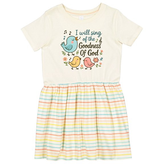 Inktastic Sing of the Goodness of God Birds and Flowers Girls Toddler Dress