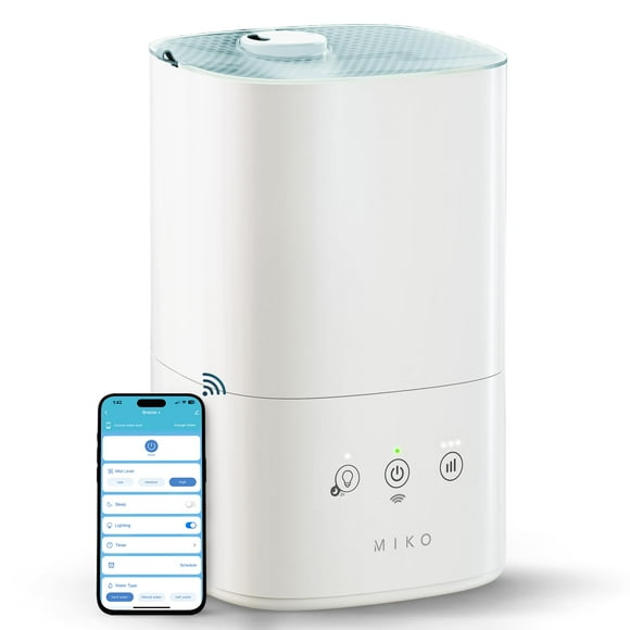 Humidificador ultrasónico MIKO Breeze+ para dormitorio con aplicación WiFi
