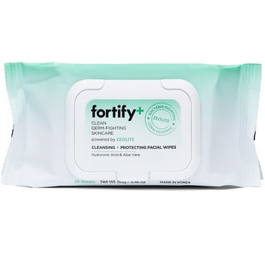 Fortify Skincare Soothing Facial Wipes   Cleansing   Protecting - For All Skin Types - 30 Count