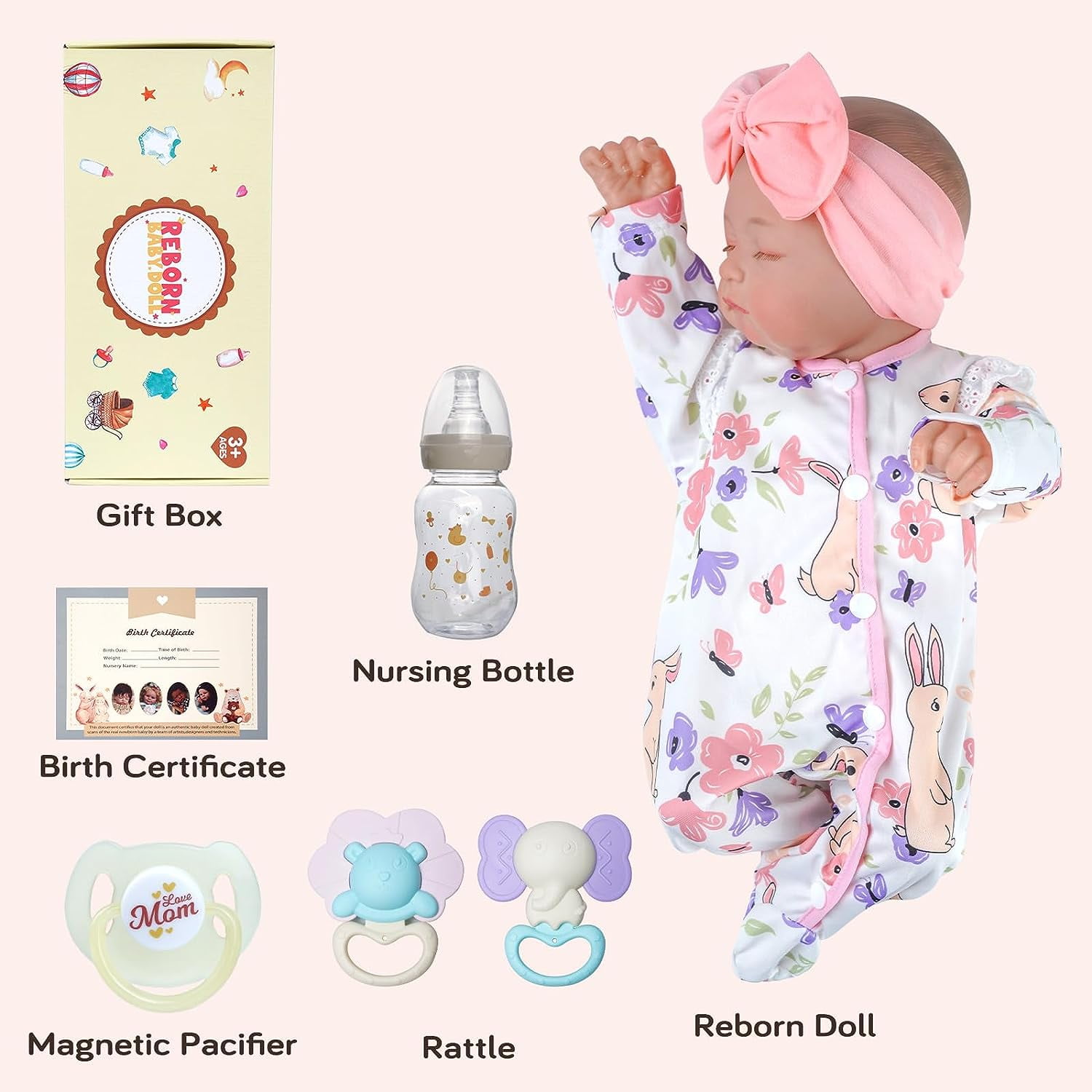 RSG 20-inch Reborn Baby Dolls - Full Soft Cloth Body Adorable Baby Doll Real Life Dolls with Complete Accessories Perfect for Cuddling, Playtime, and Gift Giving