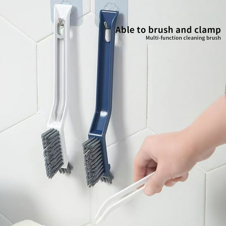 

SUSUchens Cleaning Brush V-shaped Brush Head Energy Saving Hanging Hole Dense Bristles 4-in-1 Multi-function Kitchen Scrub Brush Home Supplies Blue