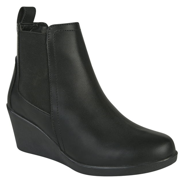 Botín Para Mujer Castalia 329-100 Negro Tacón Corrido
