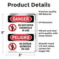 thumbnail image 2 of (2 Pack) Do Not Enter Chemicals In Use Bilingual OSHA Danger Sign, 2 of 7