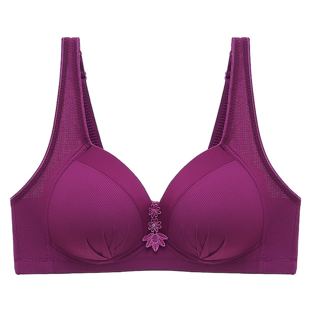 WILLBEST Brasier Deportivo Mujer Sujetador Fino Sin Aros De Acero Para Mujer, Color Liso, Bordado, Transpirable, Cómodo