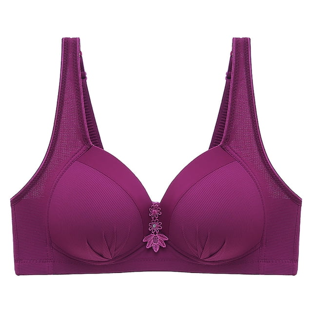 WILLBEST Brasier Deportivo Mujer Sujetador Fino Sin Aros De Acero Para Mujer, Color Liso, Bordado, Transpirable, Cómodo