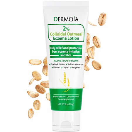 DERMOIA 2% Colloidal Oatmeal Eczema Lotion - Soothing & Moisturizing Anti Itch Cream & Body Lotion for Sensitive Skin - Nourishing Eczema Cream for Superior Relief & Protection (8oz)