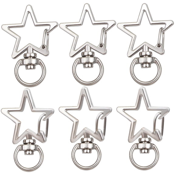 40 Pieces Star Shape Swivel Lobster Claw Clasps Silver Zinc Alloy Snap Hook Keychains Clips DIY Keyrings Accessories for Backpacks Bags Jewelry