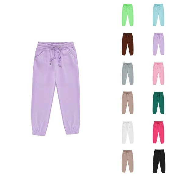 Boys Girls Sweatpants 2025 Casual Drawstring Elastic Waist Plain Joggers Kids Sweat Pants with Pockets