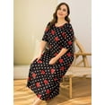 thumbnail image 4 of Ladies Long Gown Loungewear Full Length Pajamas Dress,Ankle-length Casual Nightgown Sleep Dress Short Sleeves Round Neck Nightshirt for Home Wear Vocation Relaxing Nightgown,Summer Men Size Gown, 4 of 7