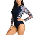 thumbnail image 6 of yievot Women Long Sleeve Bathing Suit Onesie Swimsuit Zipper Front Swimwear Diving Suit Surfing Suit, 6 of 7